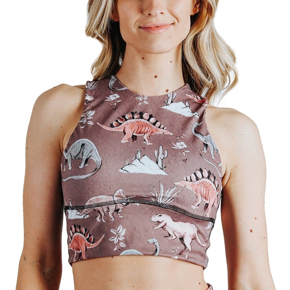 Yoga Democracy Dinosaur Athletic Tank Size Small NWOT